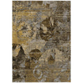 10' X 14' Brown Terracotta And Gray Floral Washable Non Skid Indoor Outdoor Area Rug