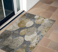 2' X 3' Brown Beige And Ivory Abstract Washable Non Skid Indoor Outdoor Area Rug