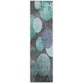 8' Runner Gray Blue And Purple Abstract Washable Non Skid Indoor Outdoor Runner Rug