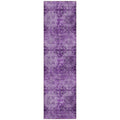 8' Runner Eggplant Floral Medallion Washable Non Skid Indoor Outdoor Runner Rug