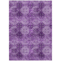 8' X 10' Eggplant Floral Medallion Washable Non Skid Indoor Outdoor Area Rug