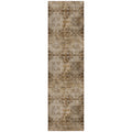 8' Runner Taupe Floral Medallion Washable Non Skid Indoor Outdoor Runner Rug