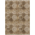 5' X 8' Taupe Floral Medallion Washable Non Skid Indoor Outdoor Area Rug