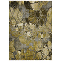 5' X 8' Green And Brown Floral Washable Non Skid Indoor Outdoor Area Rug