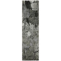 8' Runner Gray Floral Washable Non Skid Indoor Outdoor Runner Rug