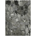 5' X 8' Gray Floral Washable Non Skid Indoor Outdoor Area Rug