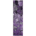 8' Runner Purple Floral Washable Non Skid Indoor Outdoor Runner Rug