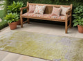 8' Runner Gold Beige And Purple Abstract Washable Non Skid Indoor Outdoor Runner Rug