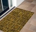 3' X 5' Chocolate Floral Medallion Washable Non Skid Indoor Outdoor Area Rug