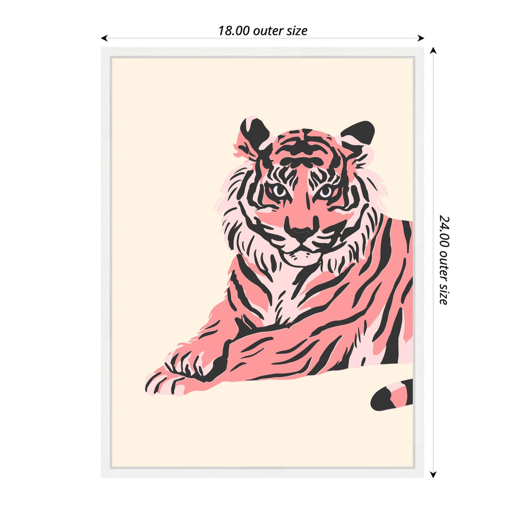 Sylvie Trendy Tiger Framed Canvas by Honey Island Studio