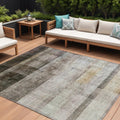 10' X 14' Brown Ombre Washable Non Skid Indoor Outdoor Area Rug
