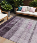 10' X 14' Purple Ombre Washable Non Skid Indoor Outdoor Area Rug