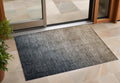 3' X 5' Taupe And Gray Ombre Washable Non Skid Indoor Outdoor Area Rug