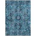 3' X 5' Denim And Gray Oriental Washable Non Skid Indoor Outdoor Area Rug