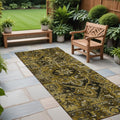 8' Runner Coffee And Gray Oriental Washable Non Skid Indoor Outdoor Runner Rug
