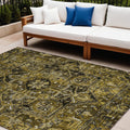 8' X 10' Coffee And Gray Oriental Washable Non Skid Indoor Outdoor Area Rug