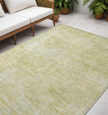 5' X 8' Light Green Damask Washable Non Skid Indoor Outdoor Area Rug