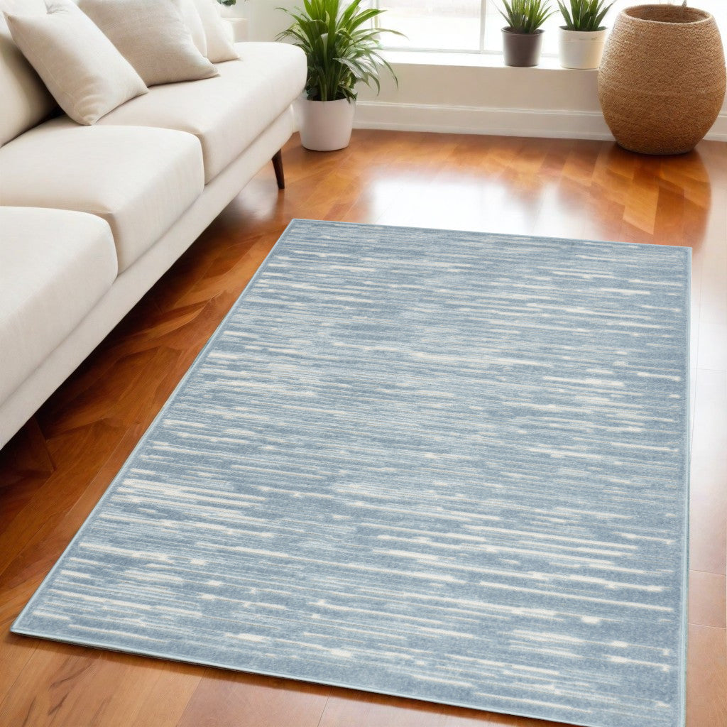 5' X 7' Blue Geometric Area Rug