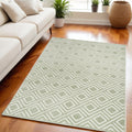 5' X 7' Green Geometric Area Rug
