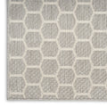 10 Gray And Ivory Geometric Indoor Outdoor Runner Rug