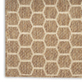 10 Natural And Beige Geometric Indoor Outdoor Runner Rug
