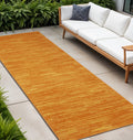 18 Orange And Yellow Indoor Outdoor Runner Rug