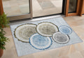 2' X 3' Blue Gold And Gray Faux Bois Washable Non Skid Indoor Outdoor Area Rug