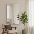 51 Inch Silver Metal Leaning Framed Full Length Mirror