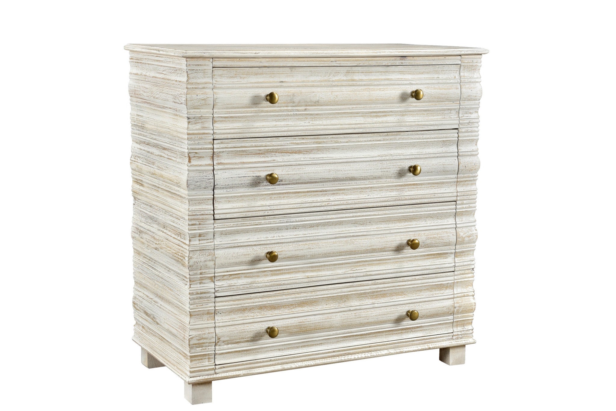 36'' White Solid Wood Four Drawer Standard Chest