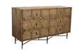 60'' Natural Solid Wood Six Drawer Double Dresser
