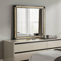 36 Black And Gold Faux Crystal And Wood Dresser Mount Framed Mirror