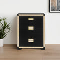 48 Black And Gold Faux Crystal Bling Wood Six Drawer Dresser