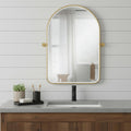 36 Inch Gold Iron Arch Tilting Framed Bathroom Vanity Mirror