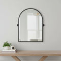 36 Black Metal Arch Tilting Framed Accent Mirror