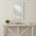 Set of Two White Solid Wood Framed Accent Mirror