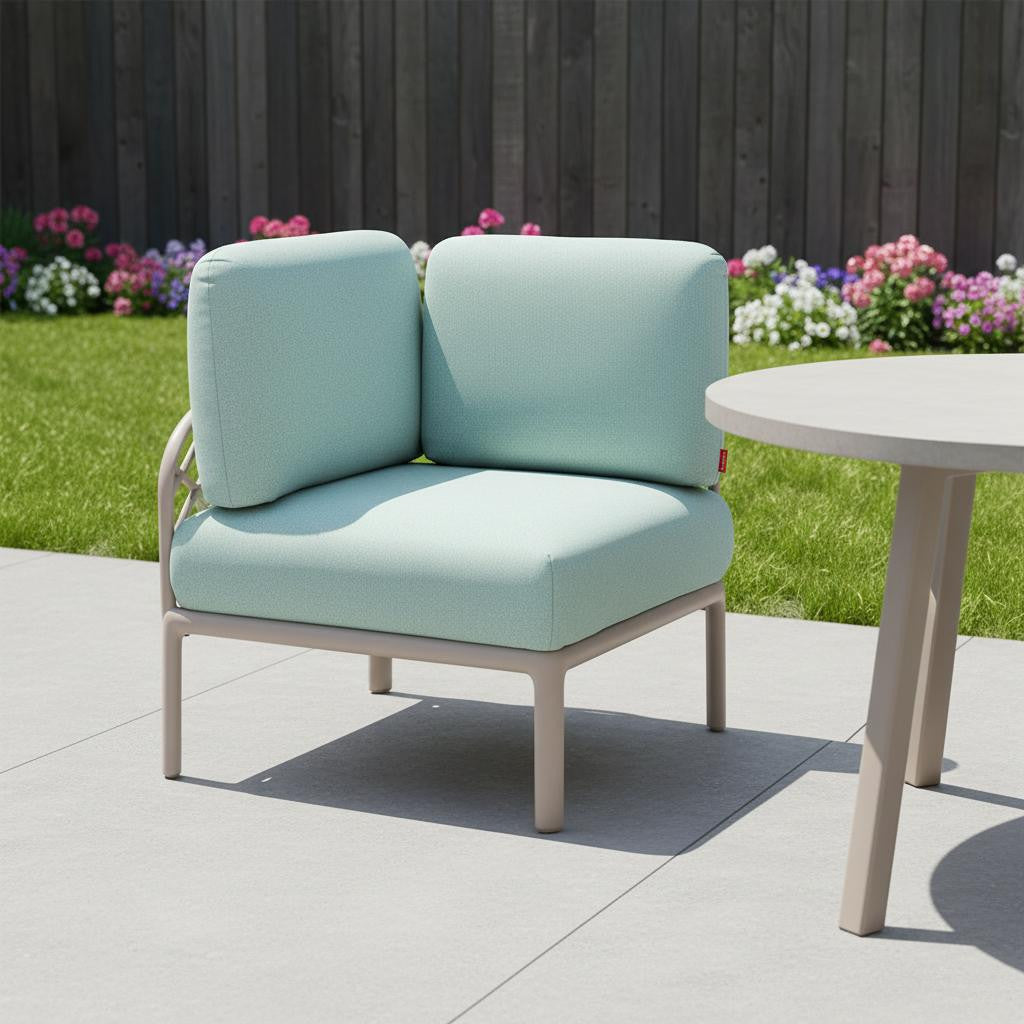 31 Sea Green Heavy Duty Plastic Outdoor Modular with Sea Green Cushion