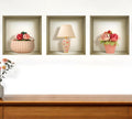 Set of Three Kai Faux Niche 3D Peel and Stick Wall Decals