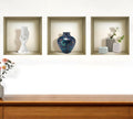 Set of Three Ren Faux Niche 3D Peel and Stick Wall Decals