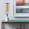 19 Gold And White Glass And Marble Table Vase