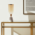 16 Gold And White Glass And Marble Table Vase