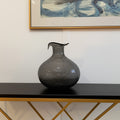 9 Light Gray Bubble Glass Round Table Vase