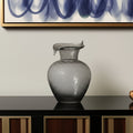 10 Light Gray Bubble Glass Round Table Vase