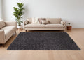 9' X 12' Black Shag Hand Tufted Area Rug
