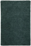 5' X 8' Green Wool Hand Woven Area Rug