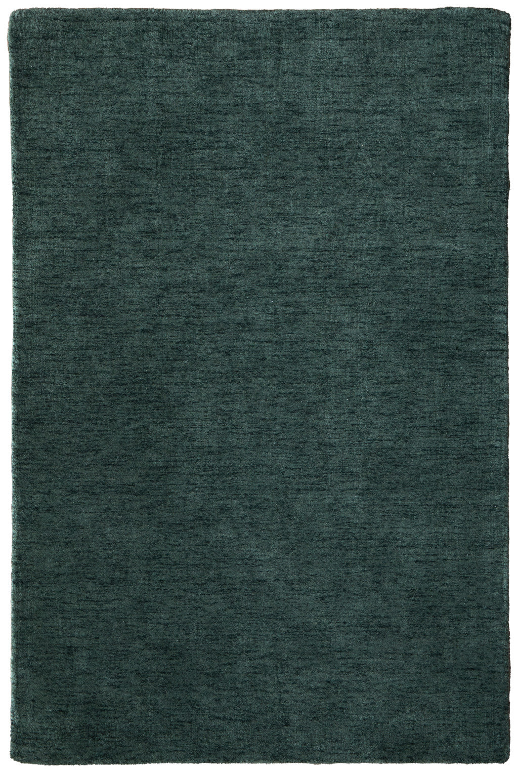 5' X 8' Green Wool Hand Woven Area Rug