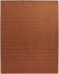 8' X 11' Orange Wool Hand Woven Area Rug