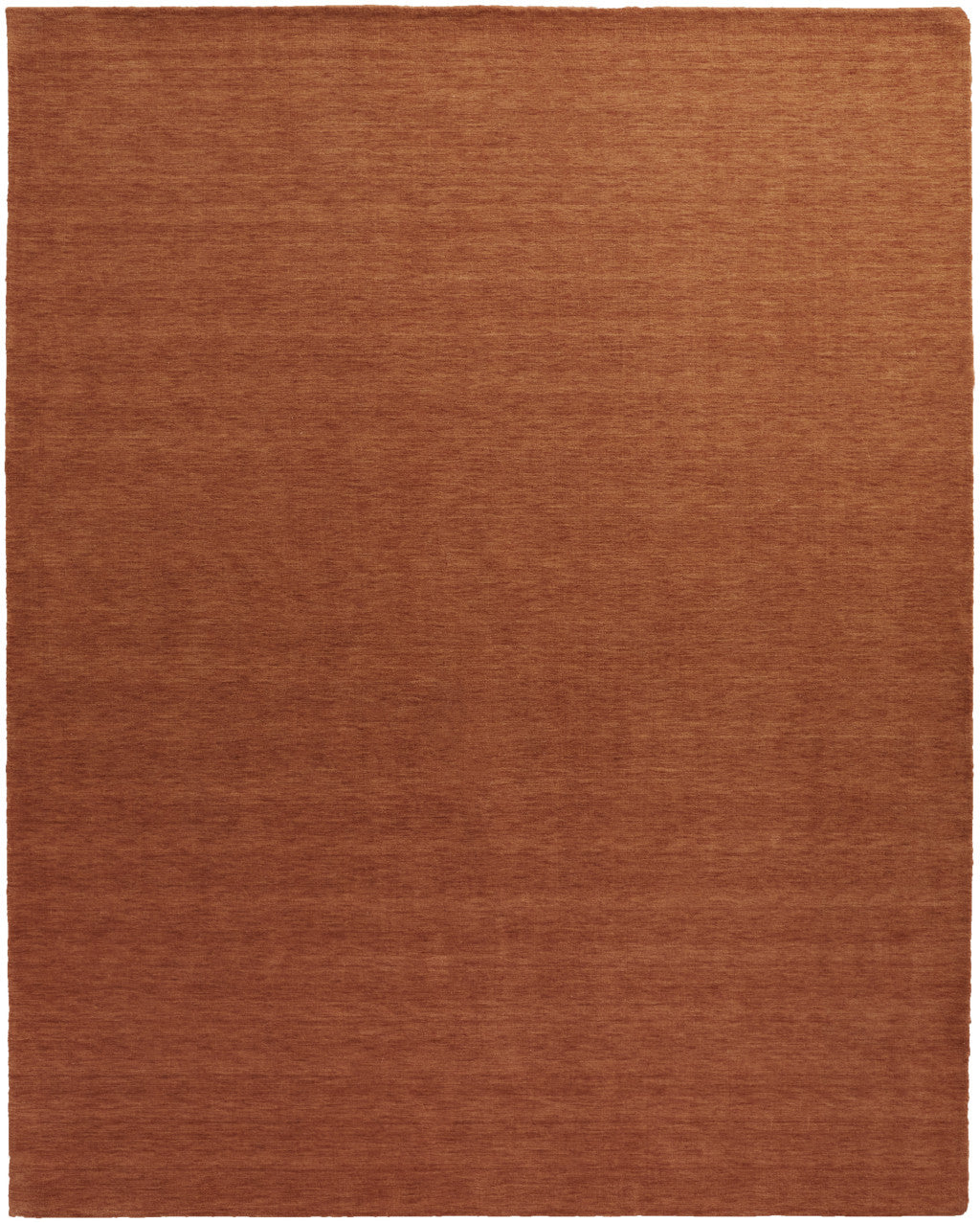 8' X 11' Orange Wool Hand Woven Area Rug