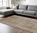 10' X 13' Brown and Tan Striped Power Loom Area Rug