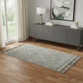 4 X 6 Green Wool Geometric Hand Knotted Area Rug