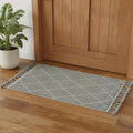 2 X 3 Green Wool Geometric Hand Knotted Area Rug